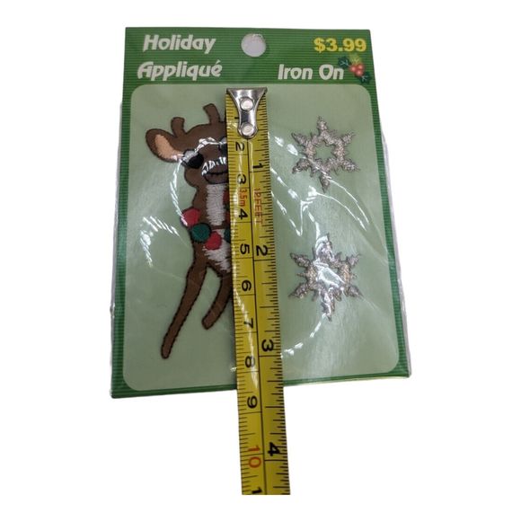 Lot of 3 VTG Iron On Holiday Appliqué Kits Christmas Santa Snowman Reindeer NOS - Picture 7 of 9